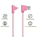 ANSEIP 90 Degree Lightning Cable 10ft of 3Pack iPhone Charge Cords Nylon Braided 8 Pin Lightning to USB Charger Cable, Data Transfer and Charging cable for Apple iPhone 7/6/5 iPad (Rose Gold)