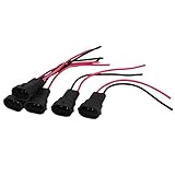 uxcell 5 Pcs DC 12V H11 Headlight Bulb Male Wire Harness Connector Socket Adapters
