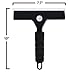 Squeegee for Shower Door, Car Windshield, and Glass Window - 2 Extra Silicone Replacement Blades - Foam Handle - Black