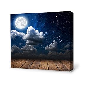 Canvas Wall Art for Living Room,Bedroom Home Artwork Paintings Charming Moon Ready to Hang - 12x12 inches