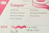 3M Transpore Tape 1/2 inch x 10 yds. 24 Rolls in a Box #1527-0