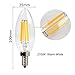 SooFoo E12 Candelabra Base 6W Dimmable COB LED Filament Candle Light Bulb,2700K Warm White 600LM,60W Incandescent Replacement,4 Pack