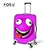 FOR U DESIGNS 26-30 Inch Large Purple Naughty Face Design Soft Luggage Cover for Woman Travel