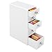 mDesign Art Supplies, Crafts, Crayons and Sewing Organizer - 5 Drawers, White