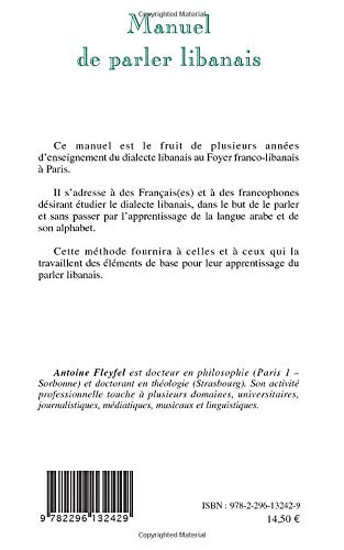 Amazon Fr Manuel De Parler Libanais Fleyfel Antoine Livres