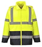 Portwest UH443YBRXXL Hi-Vis Contrast Rain Jacket, XX-Large, Yellow
