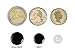 Black & Gold Button Covers - 0.7 inch x 2 (Cufflinks for Regular Shirts)