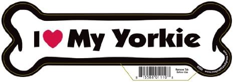 7" Dog Bone Magnet - Works Great on Cars, Refrigerators, Mailboxes and More (I Love My Yorkie)