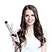 Hair Curling Irons 1-1/4 Inch Beach Waves, Dual Voltage 110-220Volt for Travel, 32mm Ceramic Hair Curlers with Clips for All Hair Types, Instant Heat 80-220C with Glove and 2 Hair Clips, Gold