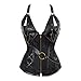 Women's Steampunk Retro Steel Boned Corset Waist Cincher Bustier Shapewear Top 3X-Large Black