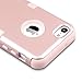 ULAK iPhone 5C Case,5C Case, Hybrid Shock-Absorption Anti-Scratch Case Soft Silicone Rubber Hard Plastic Protective Cover for Apple iPhone 5C, Rose Gold