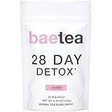 Baetea 28 Day Teatox: Gentle Detox Tea. Reduce Bloating and Constipation. Appetite Suppressant. 28 Pyramid Tea Bags. Natural Weight Loss Tea. Ultimate Body Cleanse.