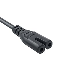 Powseed [UL Listed] 6ft 2-Prong AC Cable de alimentación de pared 2 ranuras para HP Dell Samsung Sony Asus Acer Toshiba Laptop Charger LED LCD Monitor TV Epson Lexmark Printer Ps2 Ps3 Slim Ps4 DVD reproductores