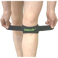 Intock Knee Support Knee Strap: Patellar Tendon Support Strap Knee Pain Relief Band - One Pair Knee Brace Patella Stabilizer Gel Knee Pads for Arthritis Aids, Injury Recovery, Joint Support, Etc.