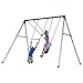 Backyard Discovery Big Brutus Heavy Duty Metal Swing Set, White & Green