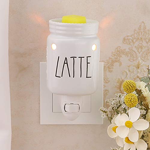 STAR MOON Mason Jar Candle Warmer for Rae Dunn Inspired Decor Wax Warmer for Scented Wax Plug in Wax Warmer with One More Bulb Home Decor Wall Decor White (Lattle)