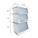 LuxorWare 3 Piece Storage Bins home Organizer for Kids Toys, Clothes & Kitchen food (Gray(S),Gray(M),Gray(L)X 2set)