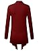 BH B.I.L.Y USA Women's Open Front Drape Hem Lightweight Cardigan Burgundy XX-Large