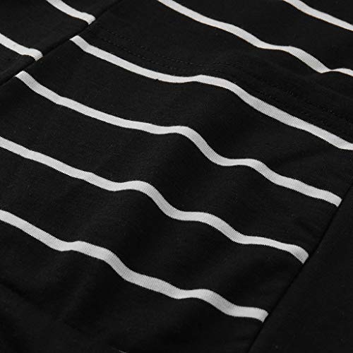 OSTELY Women Fashion Long Sleeve Striped Open Front Long Type Kimono Cardigans Outerwear(Black,XXL)