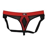 Zacoo Men Stretch Jockstrap Size M Color Red Black