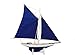 Hampton Nautical Wooden America's Cup Contender Dark Blue Model Sailboat Decoration, 18