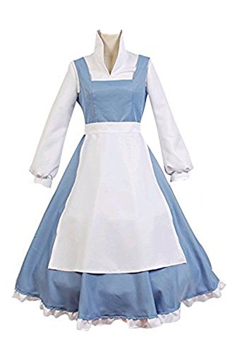 Cosplay Costume Princess Belle Outfit Maid Dress Suit Gown