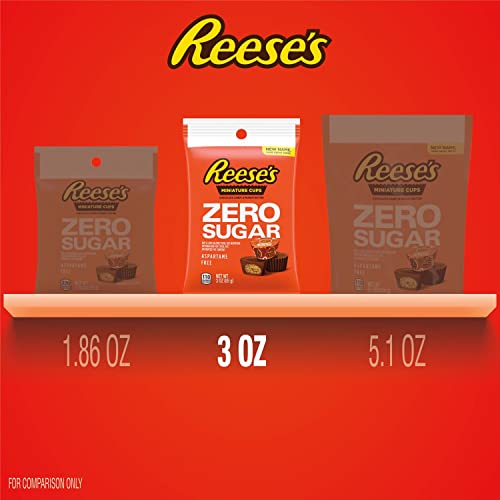 REESE'S Zero Sugar Miniatures Milk Chocolate Peanut Butter Cups Candy