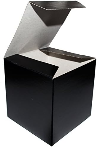 Black Wedding Favor Candy Gift Boxes 4x4x4" - 25 Boxes