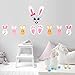 Amosfun Easter Bunny Paw Prints Stickers Set Egg Bunny Face Stickers for Baby Shower Garden Egg Hunt Game