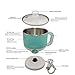 Joyfulsky 1.5L Electric Hot Pot,Egg Cooker,Noodle Cooker,Mini Hot Pot,304 Stainless Steel Mini Shabu Hot Pot,Student Pot,For Boiling Water,Eggs, Cooking Noodles,600W 110V Blue Color