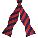 PenSee Mens Self Bow Tie Classic Stripe Woven Silk Bow Ties-Various Colors