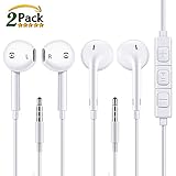Apple Earphones,Zeakko In Ear Earbuds Wired Headphones with Mic Stereo Wired In-Ear Earphones 3.5mm Jack Headphones for iPhone 6 S Plus,Apple,Samsung Galaxy Note Series,Huawei,Lg,Ios,2 Pack Earphones