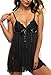 beautyin Women's Lace Babydoll Lingerie Sexy Chemise Sleepwear with G String Set