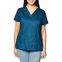 Dickies Women's V-Neck Top, Caribbean, X-Large