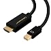 Active Mini DP to HDMI Cord 6ft, CableCreation Mini DisplayPort (DP1.2) to HDMI, 4K x 2K & 3D Audio/Video, Eyefinity Multi-Screen, Compatible with MacBook Pro, iMac 1.8 M/Black primary