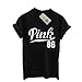 ZAWAPEMIA Womens Casual Tshirt Pink 86 Printed Cuffed Short Sleeve Tees Tops S Black