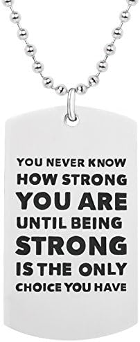 Sun Lifestyle Pendant Dogtag On Chain - Inspirational Robust Stainless Steel Jewelry For Boys And Men (You never know)
