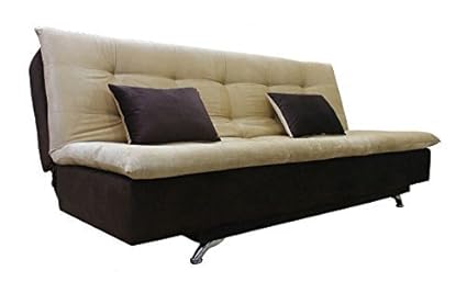 Adorn India Aspen Three Seater Sofa Cum Bed (Brown and Beige)