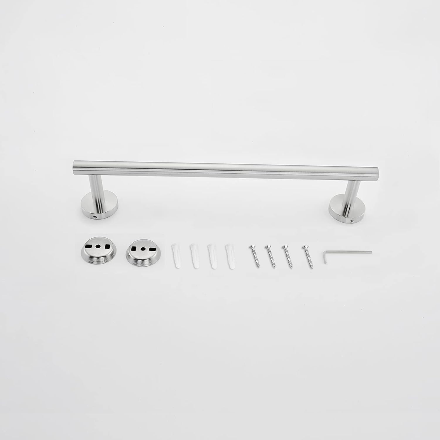 Nolimas Brushed Nickel Bath Towel Bar Single Bars Towel Rack Rod Classic Wall Mounted SUS304 Stainless Steel Bathroom Towel Holder Toilet Kitchen Towel Shelf Single Layer,16 inches: Kitchen & Dining