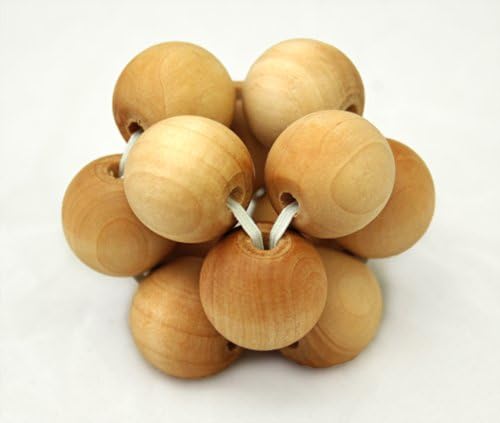 Intuitoys Montessori Inspired All Natural Wooden Baby Smooth Bead Ball Rattle (Handmade in Usa)