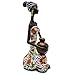 Statue African Figurine Sculpture Colorful Dress Sitting Down Holding Vase Lady Statues Collectible Art Piece 10.5