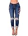 Ripped Jeans for Women high Waisted Pant Denim Embroidered Jeggings Zipper Ankle