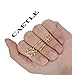 CAETLE® European Heart Shape Golden Women'S Clear With Cubic Zirconia Midi Rings(4 Pcs)