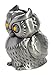 JustNile Vintage Zinc Alloy Owl Piggy Bank, Kids Money Coin Saving Box, Engraved Metal Silver Animal Figurine Decor, House Tabletop Ornament, 3.1