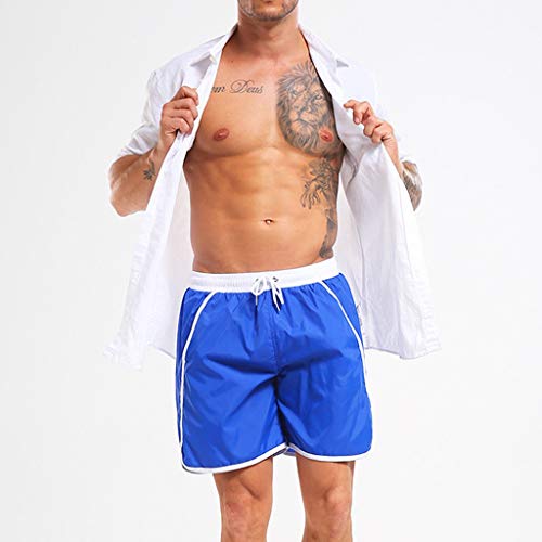 Caopixx Mens Gym Shorts for Men Elastic Waist Quick Dry Stretchable for Running Training Blue