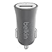 Belkin MIXIT Metallic USB Car Charger for Apple and Android Devices (2.4 Amp / 5 Watt), Gray