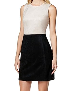 Calvin Klein Womens Petite Faux-Suede Sheath Dress Black 2P