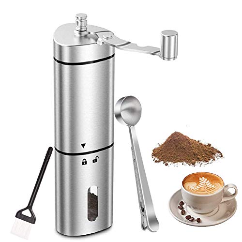 Mixnon manuelle Kaffeemühle, tragbare Keramik Gratmühle Edelstahl Kaffeemühle,Handkurbel Bean Mühle,Hand kaffeemühle…