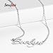 SOUFEEL Name Necklaces Pendant Personalized Necklace Custom Made Nameplate Gifts Copper Plated Silver, Rose Gold, 14K Gold for Her, Girls, Mother, Women, Men, Boys, Kids - Jordan