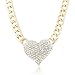 Doinshop Ladies 3d Heart Pendant Chain Necklace with a 16 Inch Adjustable Link Jewelry